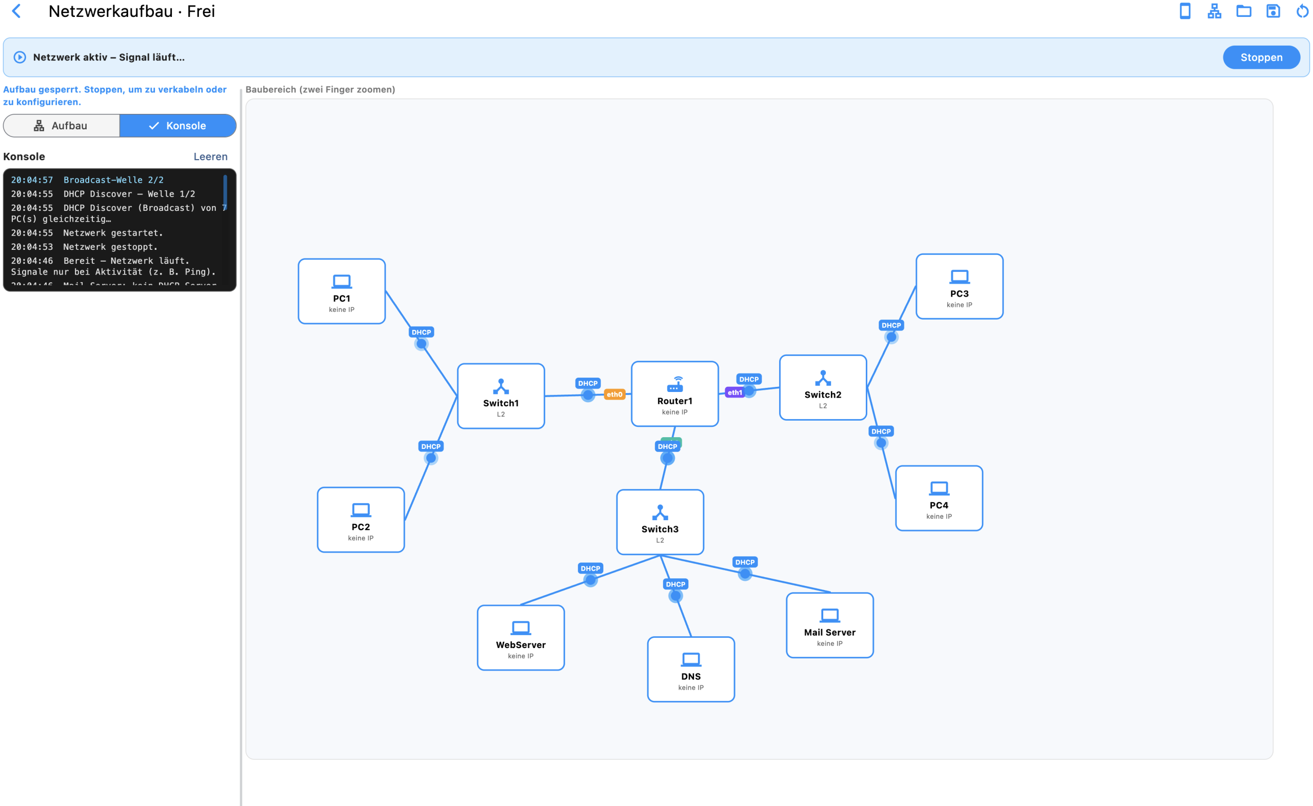 DHCP Simulation in LearnAQuiz